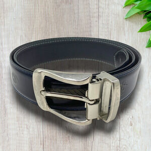 Vintage Cartoni Royal Marine Navy Blue Leather Belt Mens Sz 38 South Africa READ